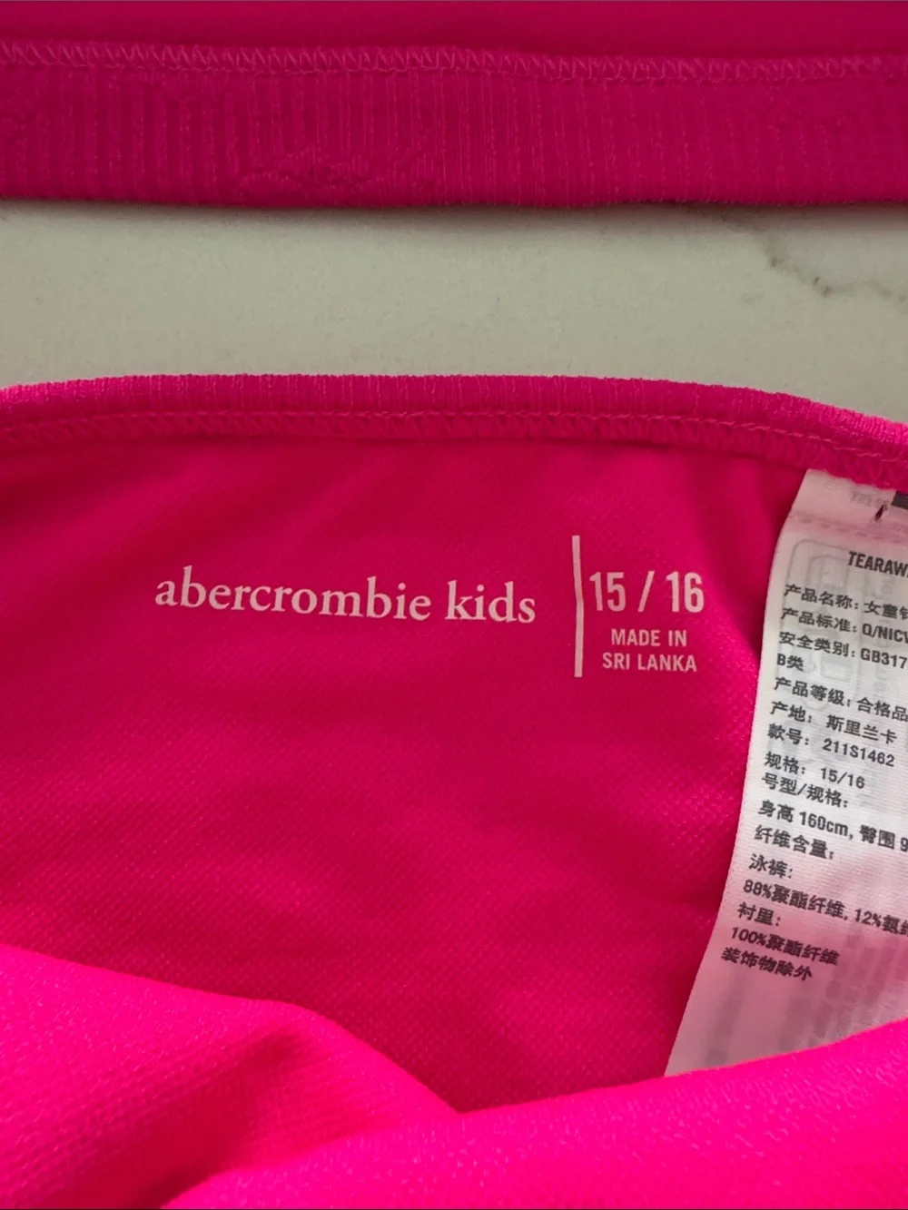 abercrombie kids Hot Pink Ribbed Tank Bikini Set